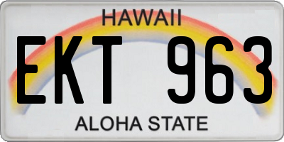 HI license plate EKT963