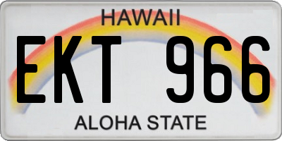 HI license plate EKT966