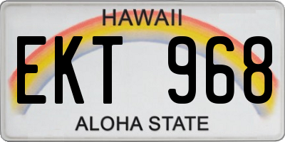 HI license plate EKT968