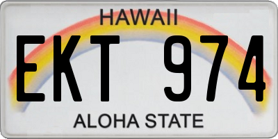 HI license plate EKT974