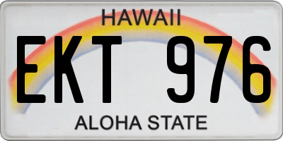 HI license plate EKT976