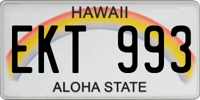 HI license plate EKT993