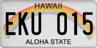 HI license plate EKU015