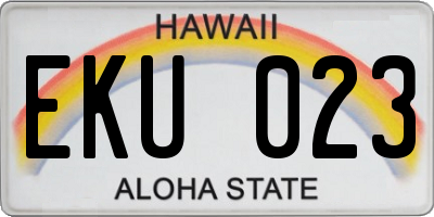 HI license plate EKU023