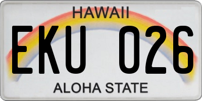 HI license plate EKU026