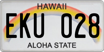 HI license plate EKU028