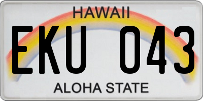 HI license plate EKU043