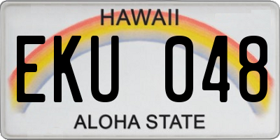 HI license plate EKU048