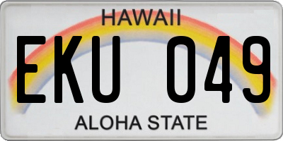 HI license plate EKU049