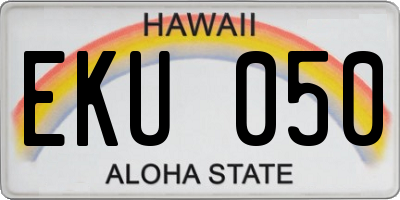 HI license plate EKU050