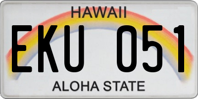 HI license plate EKU051
