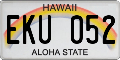 HI license plate EKU052