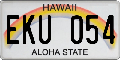 HI license plate EKU054