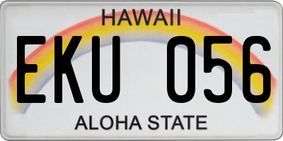 HI license plate EKU056