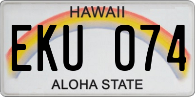 HI license plate EKU074