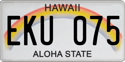 HI license plate EKU075