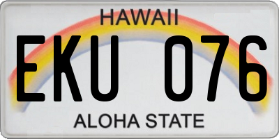 HI license plate EKU076