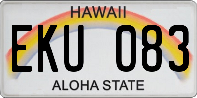 HI license plate EKU083