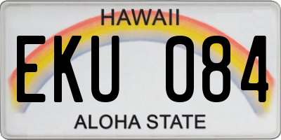 HI license plate EKU084