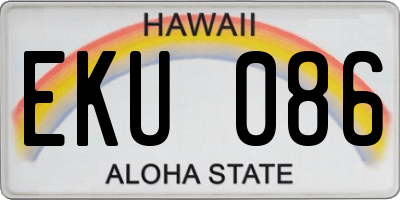 HI license plate EKU086