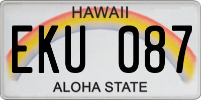 HI license plate EKU087