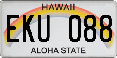 HI license plate EKU088