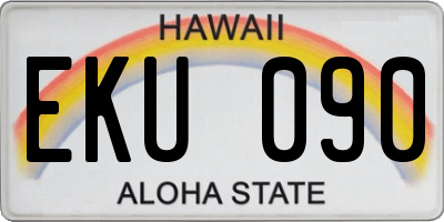 HI license plate EKU090