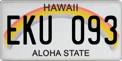 HI license plate EKU093