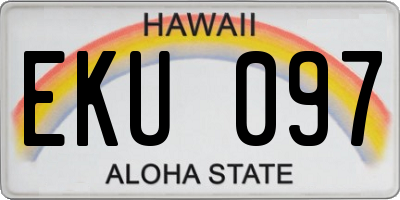 HI license plate EKU097