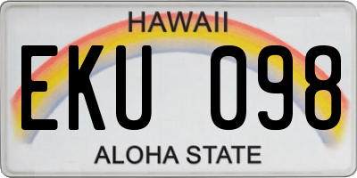 HI license plate EKU098