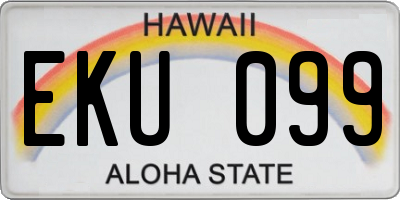 HI license plate EKU099