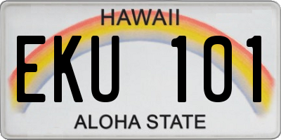 HI license plate EKU101