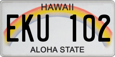 HI license plate EKU102