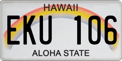 HI license plate EKU106