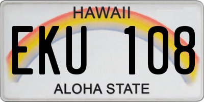 HI license plate EKU108