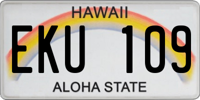 HI license plate EKU109