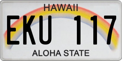 HI license plate EKU117