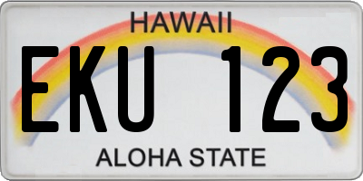 HI license plate EKU123