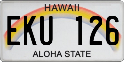 HI license plate EKU126