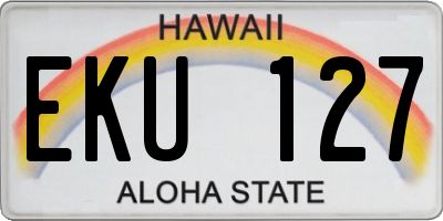 HI license plate EKU127