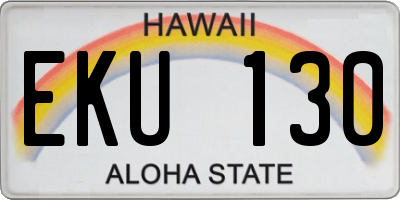 HI license plate EKU130