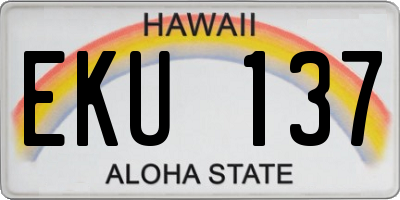 HI license plate EKU137
