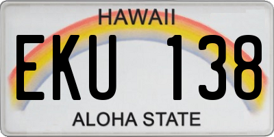 HI license plate EKU138