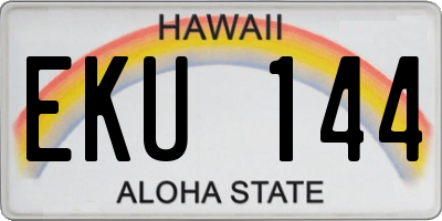 HI license plate EKU144
