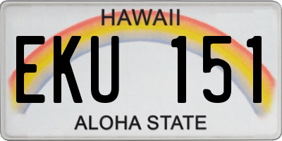 HI license plate EKU151