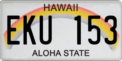 HI license plate EKU153