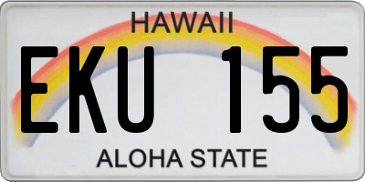 HI license plate EKU155