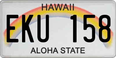HI license plate EKU158