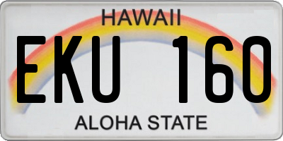 HI license plate EKU160