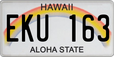 HI license plate EKU163